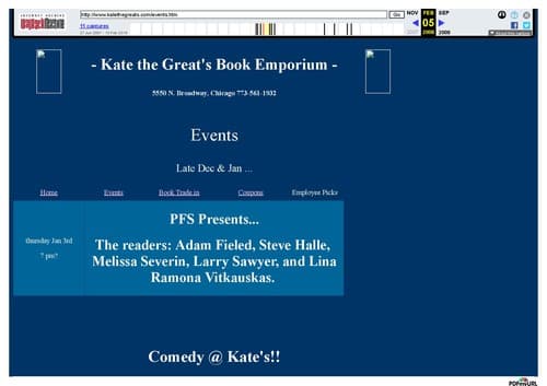 Portada de Kate the Great's Book Emporium, Andersonville, Chicago