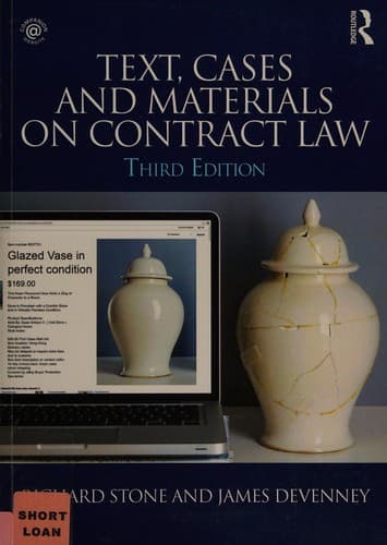 Portada de Text, cases, and materials on contract law
