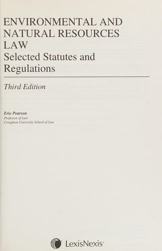 Portada de Environmental and natural resources law document supplement