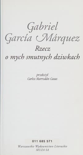 Portada de Rzecz o mych smutnych dziwkach