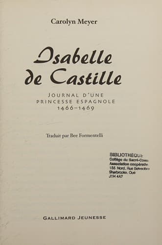 Portada de Isabelle de Castille