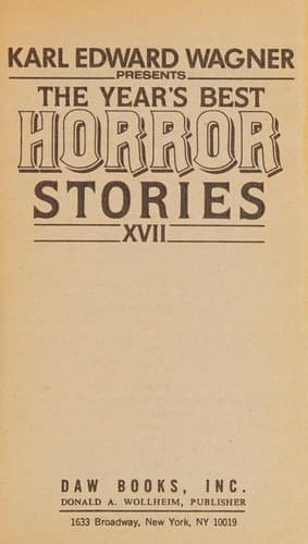 Portada de The Years Best Horror Stories