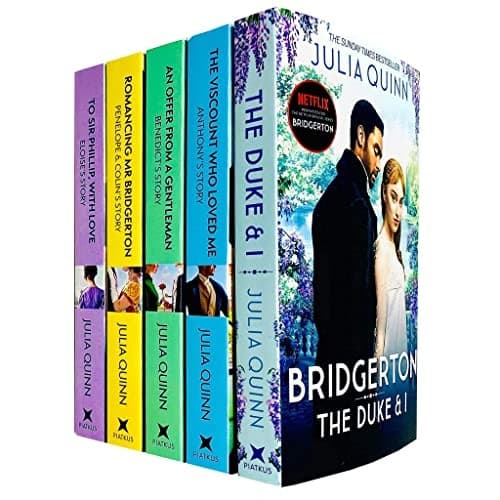 Portada de Bridgerton Family Book Series 5 Books Collection Set by Julia Quinn  NETFLIX