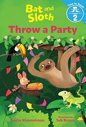 Portada de Bat and Sloth Throw a Party (Bat and Sloth: Time to Read, Level 2)