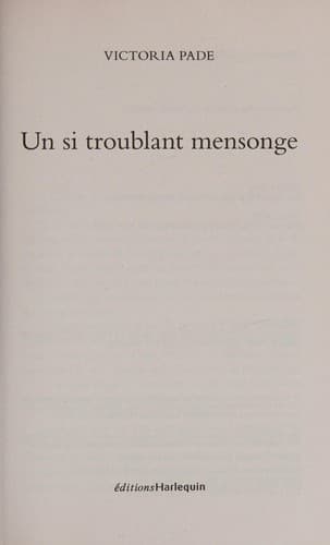 Portada de Un Si Troublant Mensonge