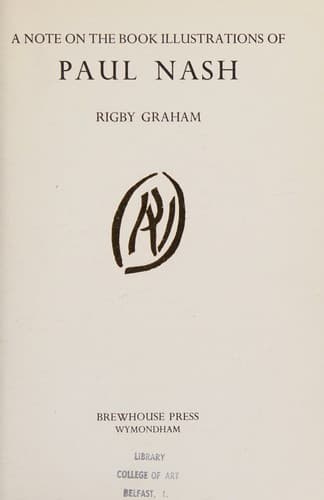Portada de A Note on the Book Illustrations of Paul Nash