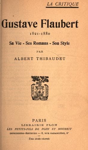 Portada de Gustave Flaubert, 1821-1880