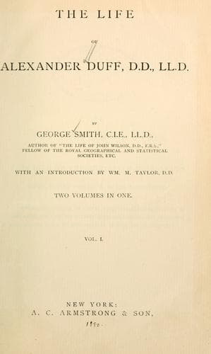 Portada de The life of Alexander Duff, D.D., LL.D