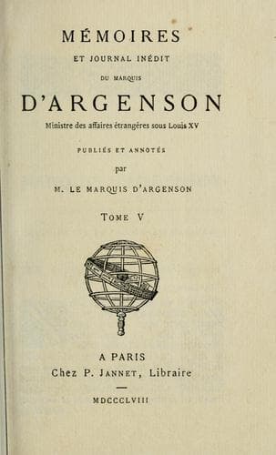 Portada de Memoires et journal inedit du marquis d'Argenson