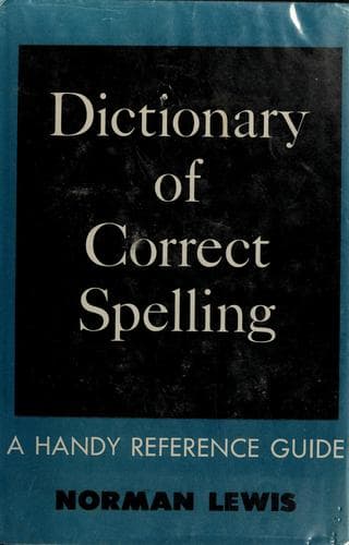 Portada de Dictionary of correct spelling