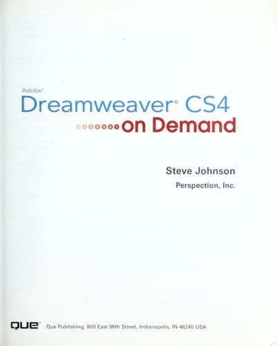 Portada de Adobe Dreamweaver CS4 on demand