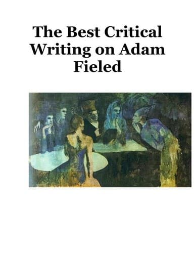 Portada de Critical Writing On Adam Fieled