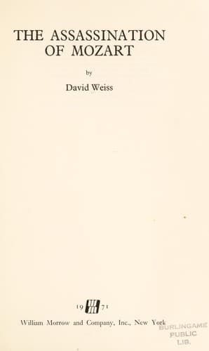 Portada de The assassination of Mozart