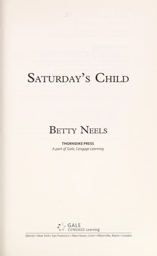 Portada de Saturday's Child