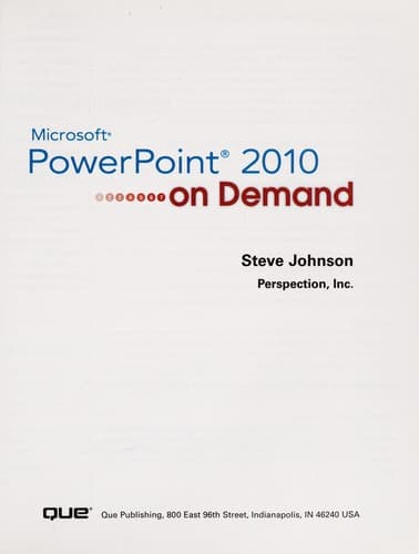 Portada de Microsoft PowerPoint 2010 on demand
