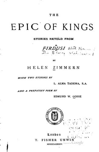Portada de The epic of kings