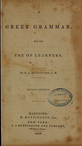 Portada de A Greek grammar, for the use of learners
